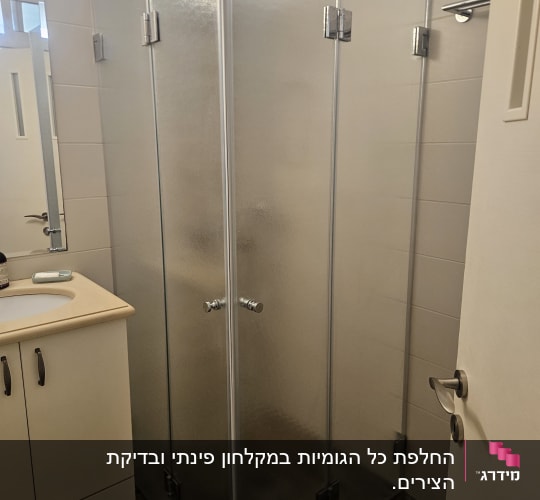 מקלחון זכוכית בחדר אמבטיה מודרני